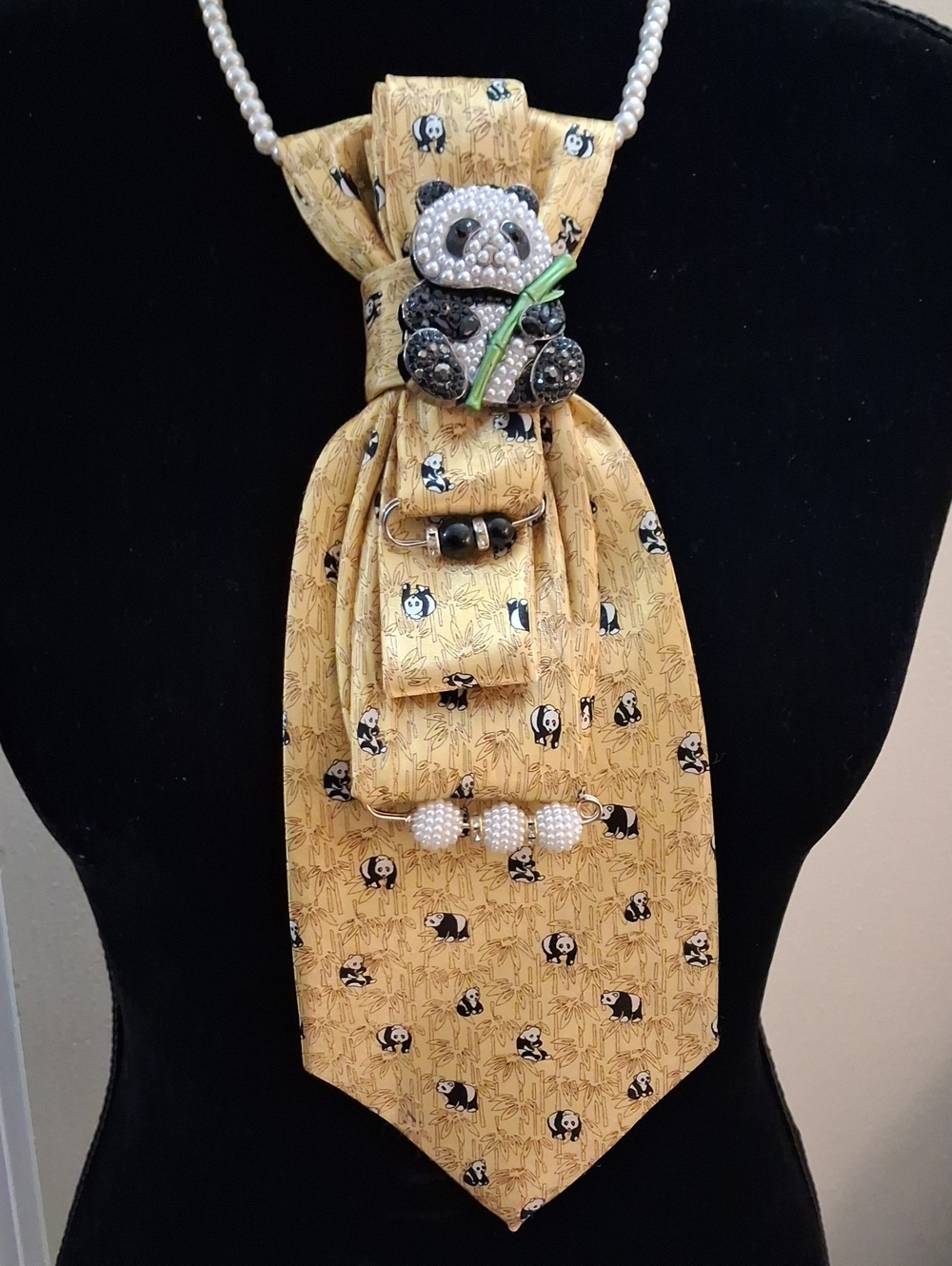 Panda Upcycled Necktie